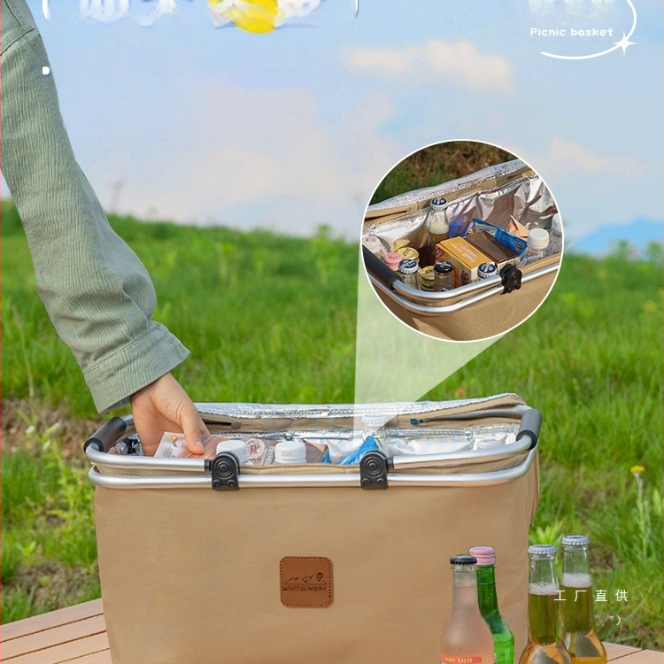 Geantă termoizolată pentru picnic, pentru livrări la pachet și camping - Capacitate mare, Material impermeabil, Utilizare generală