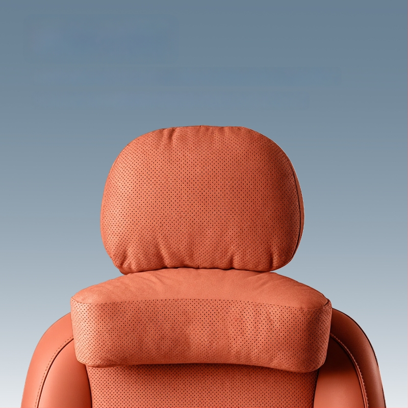 Автомобилен подглавник за шията с лумбална опора – универсален, еленска кожа, биокотон пълнител, за всички сезони, оригинален стил