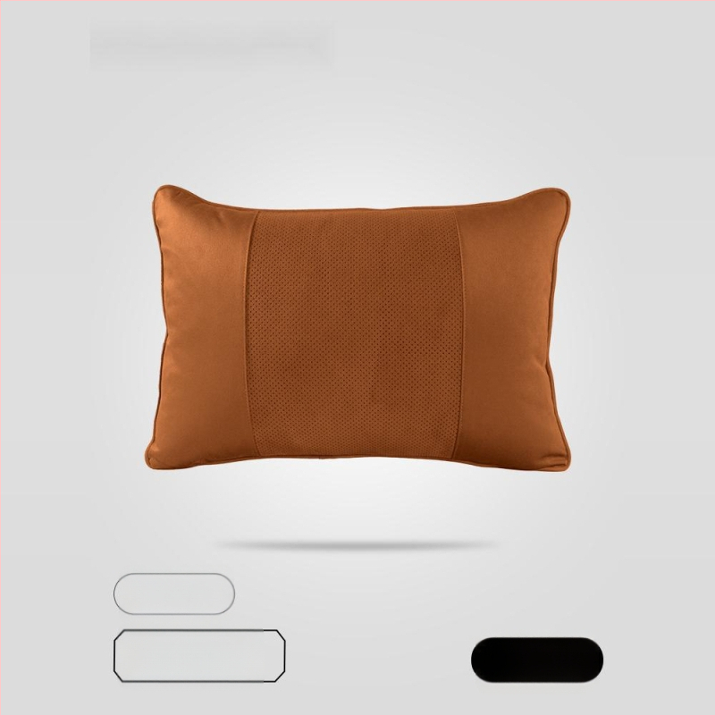 Автомобилен възглавник за глава с Dupont био-флийс пълнеж, велурено покритие, геометричен модел, лумбална опора, за всички сезони, прост стил