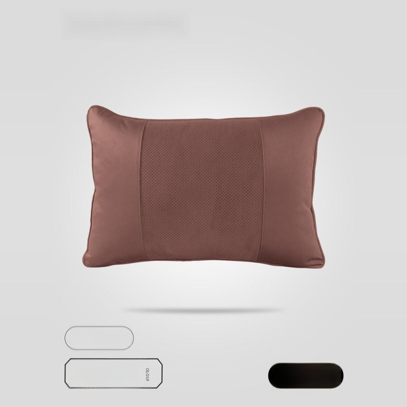 Автомобилен възглавник за глава с Dupont био-флийс пълнеж, велурено покритие, геометричен модел, лумбална опора, за всички сезони, прост стил