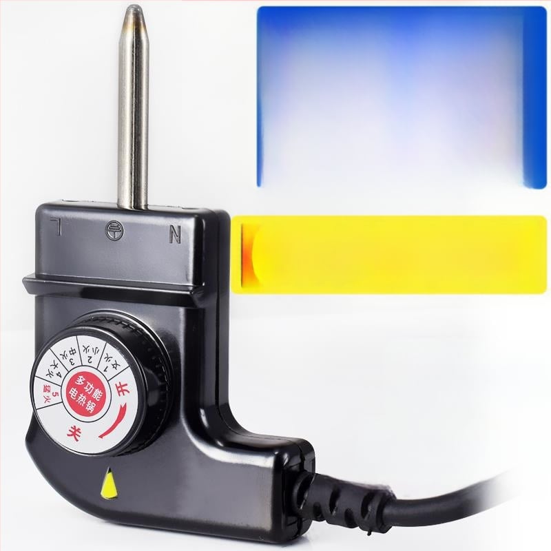 Koreai stílusú multifunkciós elektromos forró fazék, tápkábel hárompontos csatlakozóval, hőmérséklet-szabályozó kábel a fazékhoz és grill serpenyőhöz