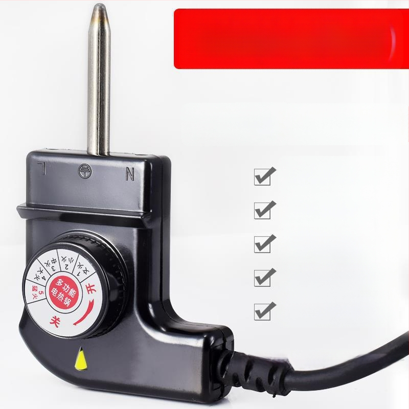 Koreai stílusú multifunkciós elektromos forró fazék, tápkábel hárompontos csatlakozóval, hőmérséklet-szabályozó kábel a fazékhoz és grill serpenyőhöz