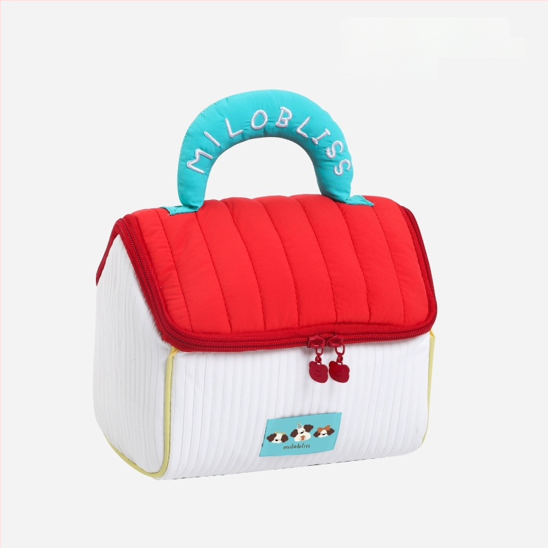 Geantă de machiaj cu design drăguț de casă mică, poliester, model anime, fără căptușeală, izolație, pliabilă (Poliester; Model anime; Fără căptușeală; Izolație; Pliabilă)