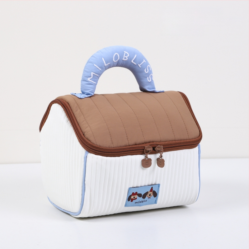 Geantă de machiaj cu design drăguț de casă mică, poliester, model anime, fără căptușeală, izolație, pliabilă (Poliester; Model anime; Fără căptușeală; Izolație; Pliabilă)