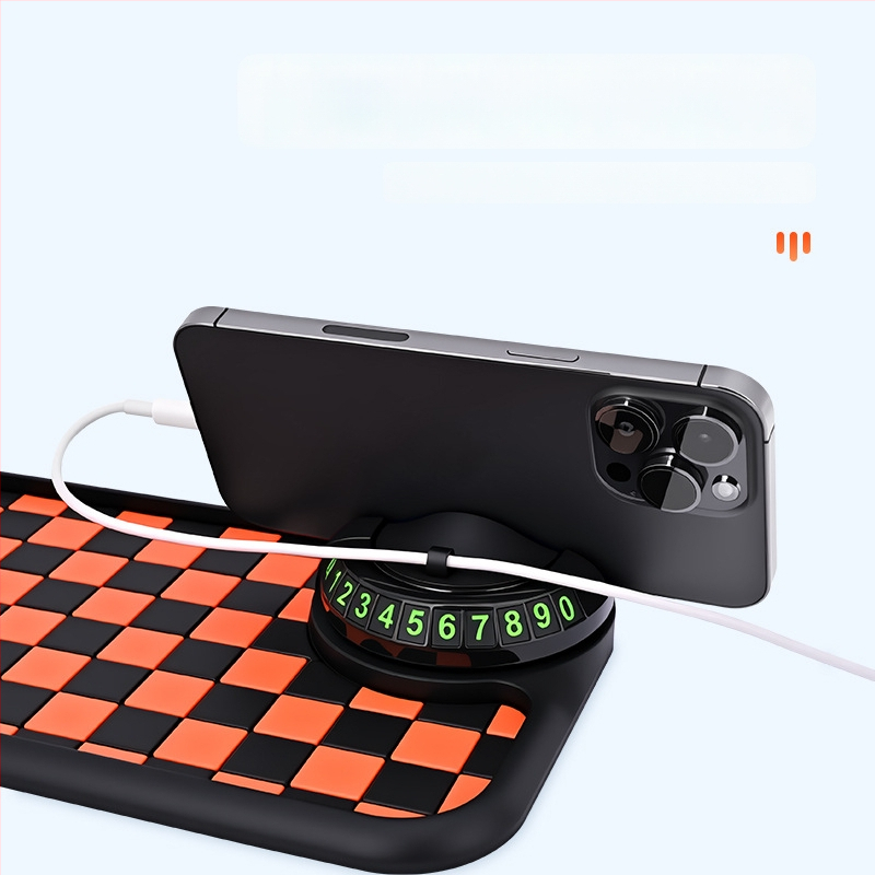 Baviss Többfunkciós csúszásmentes autómatrac telefontartóval és ideiglenes parkolótáblával, PVC (Termékkód: B-61)