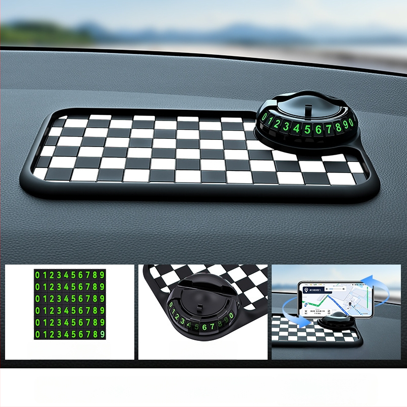 Baviss Többfunkciós csúszásmentes autómatrac telefontartóval és ideiglenes parkolótáblával, PVC (Termékkód: B-61)