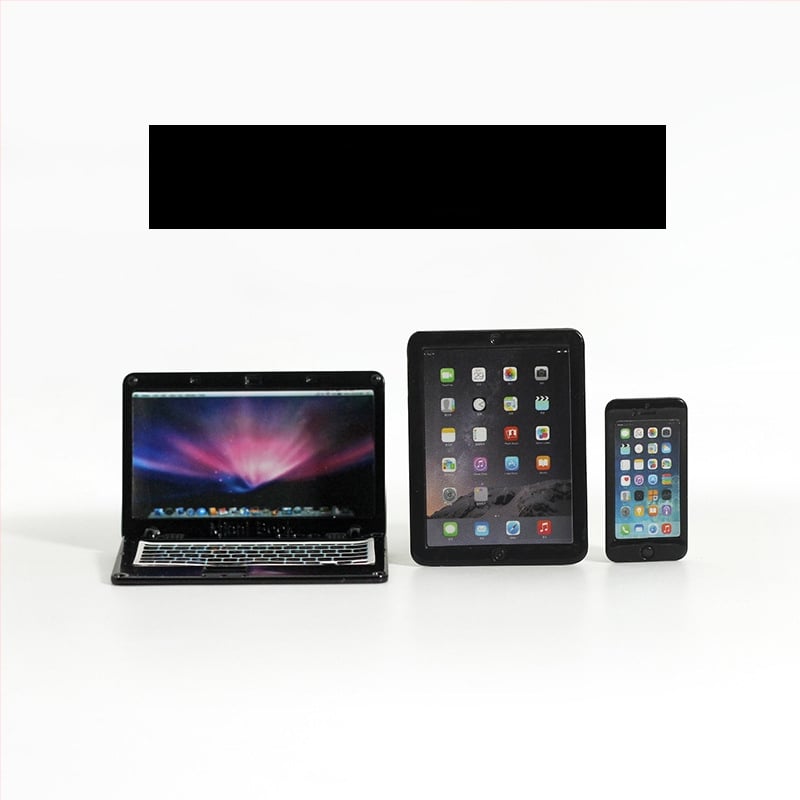 Αξεσουάρ για σπίτι κούκλας — Μίνι αναδιπλούμενο σημειωματάριο, μιμητικός μίνι υπολογιστής, tablet και τηλέφωνο, μοντέλο τριών μερών N122 (Υλικό: κράμα; Τρόπος επεξεργασίας: προσαρμογή δείγματος; 3C: παιχνίδια άνω των 14 ετών; Ηλικία: 18+)