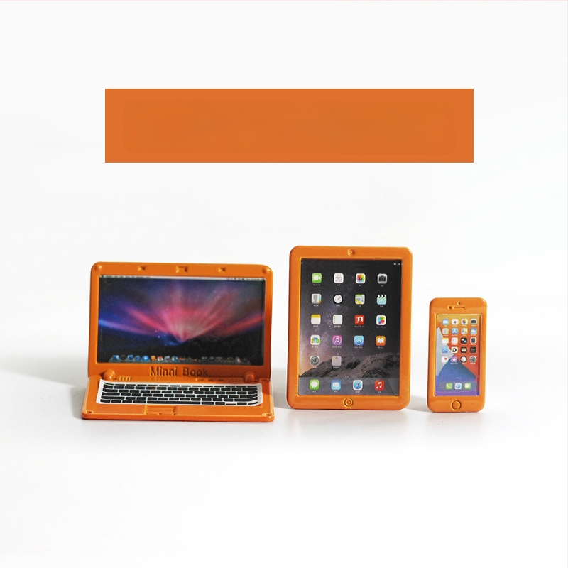 Αξεσουάρ για σπίτι κούκλας — Μίνι αναδιπλούμενο σημειωματάριο, μιμητικός μίνι υπολογιστής, tablet και τηλέφωνο, μοντέλο τριών μερών N122 (Υλικό: κράμα; Τρόπος επεξεργασίας: προσαρμογή δείγματος; 3C: παιχνίδια άνω των 14 ετών; Ηλικία: 18+)