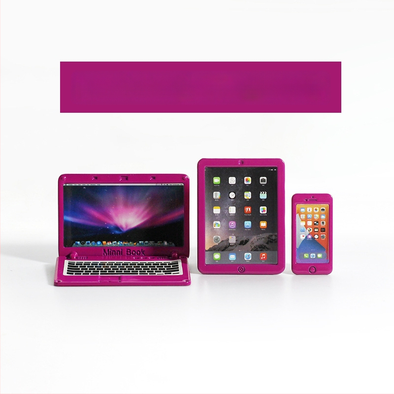 Αξεσουάρ για σπίτι κούκλας — Μίνι αναδιπλούμενο σημειωματάριο, μιμητικός μίνι υπολογιστής, tablet και τηλέφωνο, μοντέλο τριών μερών N122 (Υλικό: κράμα; Τρόπος επεξεργασίας: προσαρμογή δείγματος; 3C: παιχνίδια άνω των 14 ετών; Ηλικία: 18+)