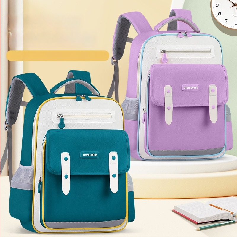 Korėjiečių stiliaus vaikų mokyklinė kuprinė 1–6 klasei, unisex, nailonas, kvėpuojanti, ultra lengva, stuburo apsauga, oro pagalvės pečių dirželiai