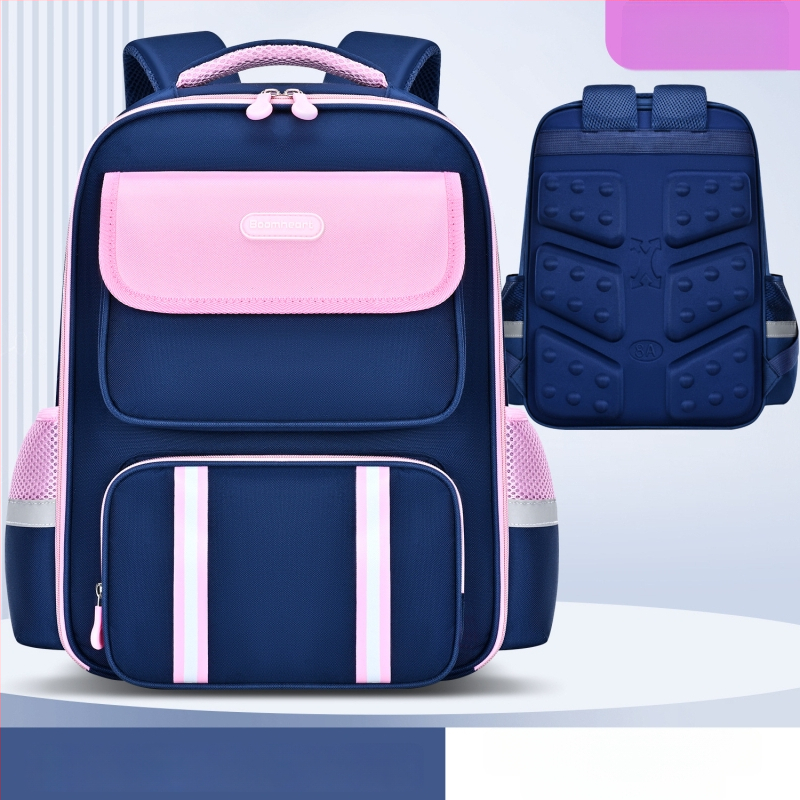 Korėjiečių stiliaus vaikų mokyklinė kuprinė 1–6 klasei, unisex, nailonas, kvėpuojanti, ultra lengva, stuburo apsauga, oro pagalvės pečių dirželiai