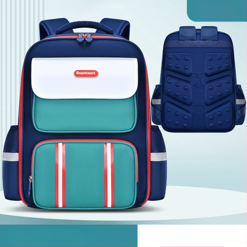 Korėjiečių stiliaus vaikų mokyklinė kuprinė 1–6 klasei, unisex, nailonas, kvėpuojanti, ultra lengva, stuburo apsauga, oro pagalvės pečių dirželiai