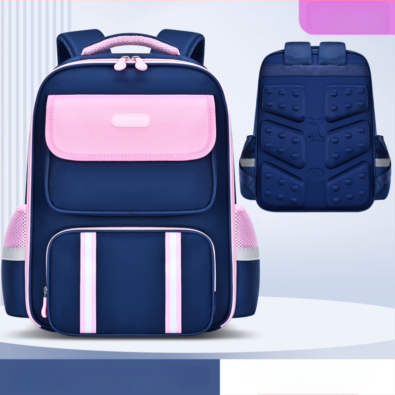 Korėjiečių stiliaus vaikų mokyklinė kuprinė 1–6 klasei, unisex, nailonas, kvėpuojanti, ultra lengva, stuburo apsauga, oro pagalvės pečių dirželiai