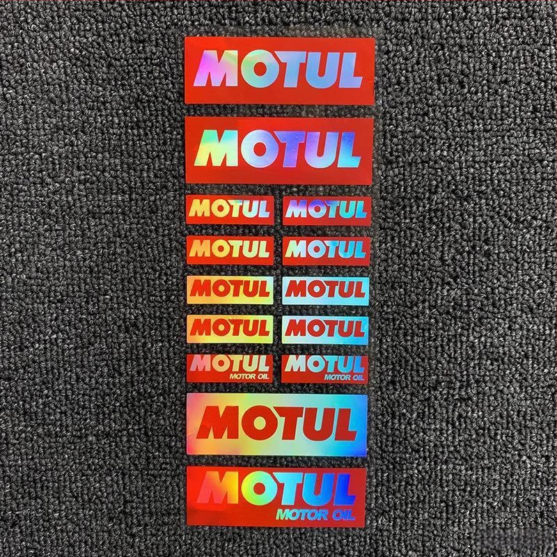Motocikla un ķivere uzlīmju komplekts ar atstarojumu lāzera efektu, sacensību sponsoru uzlīmēm