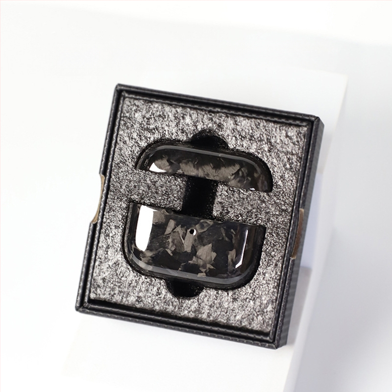 Aizsargkaste AirPods Pro 2. paaudzei un AirPods 3, ciets korpuss, oglekļa šķiedras kalums, rokdarbu pērles, pielāgošana pieejama