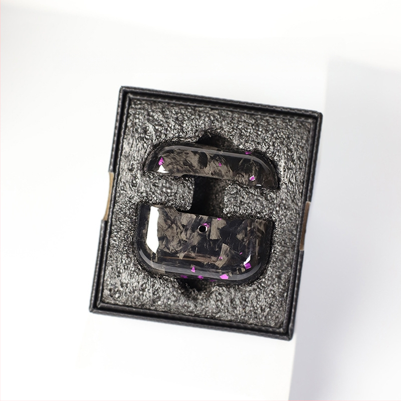 Aizsargkaste AirPods Pro 2. paaudzei un AirPods 3, ciets korpuss, oglekļa šķiedras kalums, rokdarbu pērles, pielāgošana pieejama