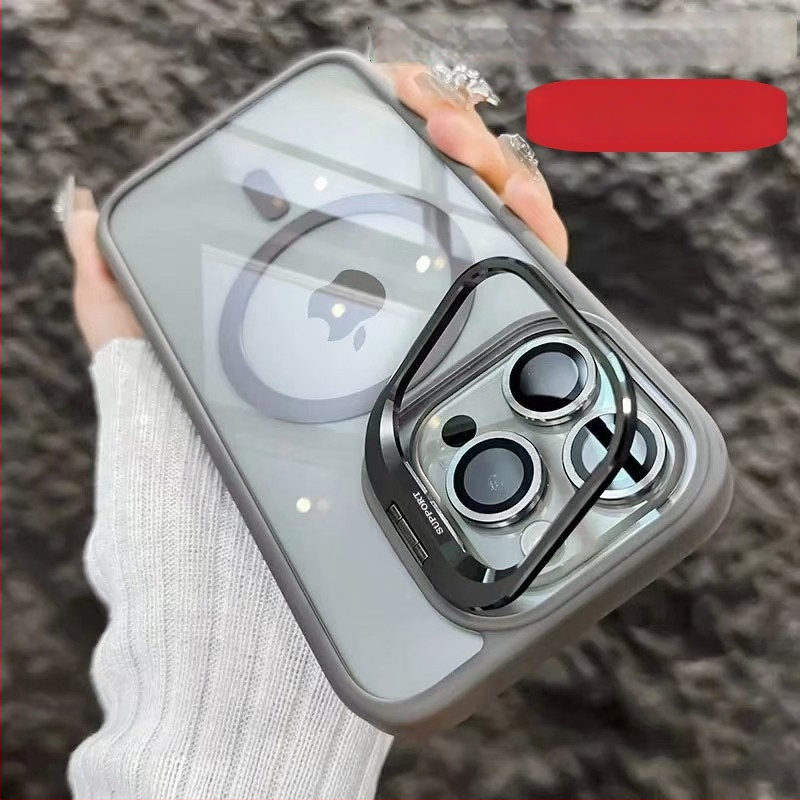 Калъф за телефон с невидим държател за лещи и магнитен филм за лещи, акрил, горещо пресован, антиизносоустойчив, против падане, антиотпечатъци, персонализируем, за модел 6043716