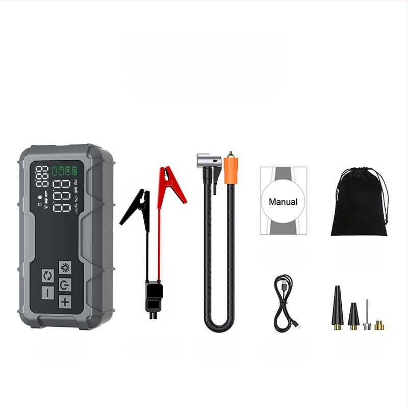 Автомобилен стартер с вградена въздушна помпа – 12V, 720A, 35 л/мин, 80W, цифров дисплей