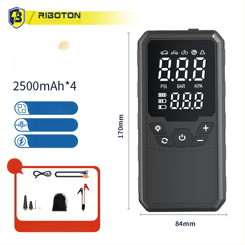 Автомобилен стартер с вградена въздушна помпа – 12V, 720A, 35 л/мин, 80W, цифров дисплей