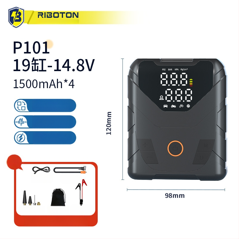 Автомобилен стартер с вградена въздушна помпа – 12V, 720A, 35 л/мин, 80W, цифров дисплей