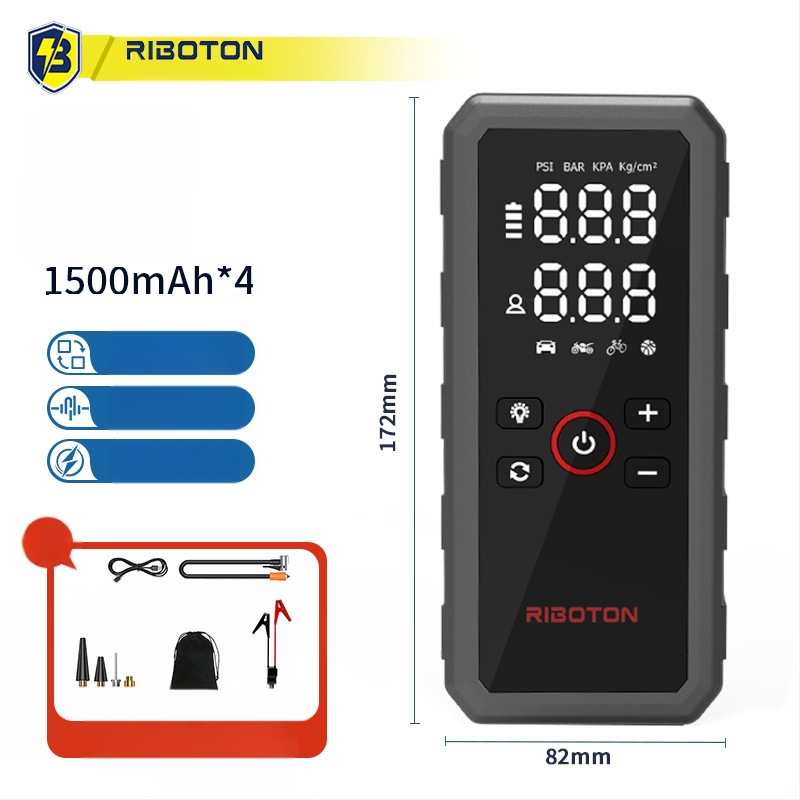 Автомобилен стартер с вградена въздушна помпа – 12V, 720A, 35 л/мин, 80W, цифров дисплей