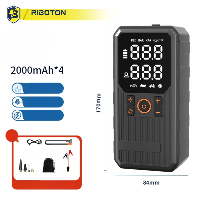 Автомобилен стартер с вградена въздушна помпа – 12V, 720A, 35 л/мин, 80W, цифров дисплей