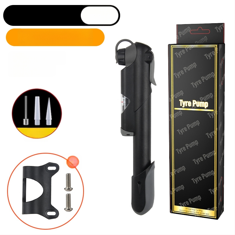 Mini portatīvais velosipēdu pumpis ar manometru (Modelis 61, plastmasas korpuss)