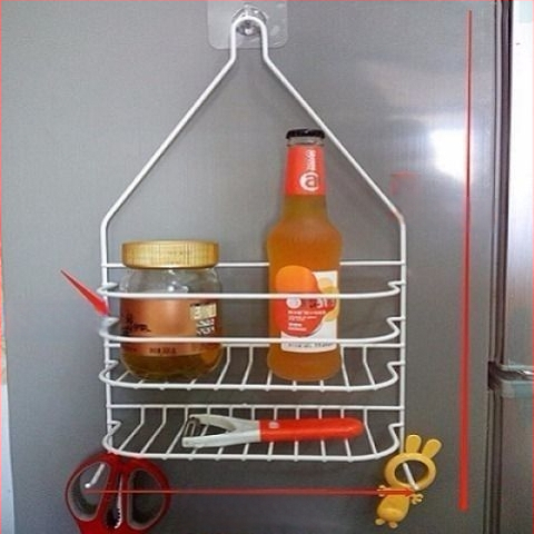 Fără găuri: Raft triunghiular pentru baie, montat în colț, din fier forjat, cu mai multe niveluri