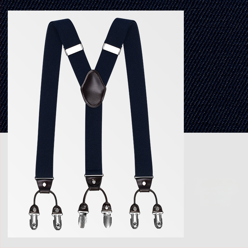 kaidvll Bretele tip Y pentru bărbați, cu 6 clipsuri, lungime reglabilă, bretele încrucișate, elastice puternice