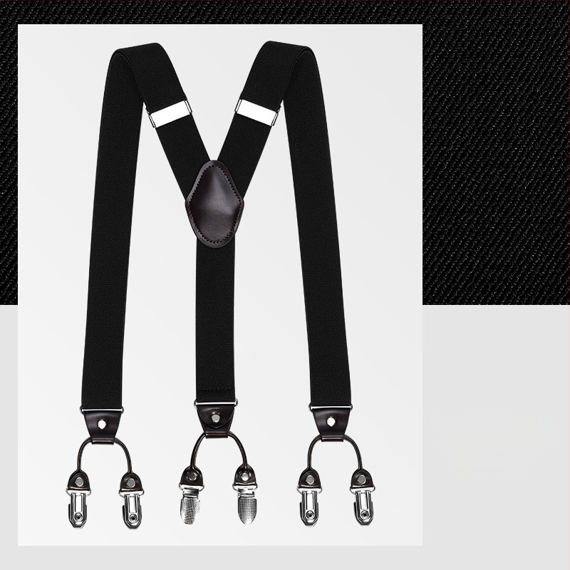 kaidvll Bretele tip Y pentru bărbați, cu 6 clipsuri, lungime reglabilă, bretele încrucișate, elastice puternice