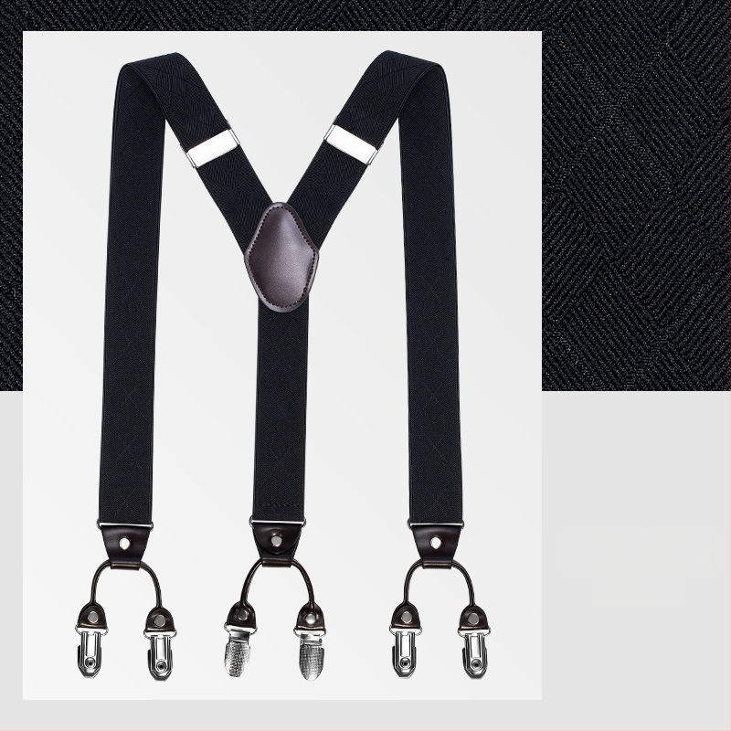 kaidvll Bretele tip Y pentru bărbați, cu 6 clipsuri, lungime reglabilă, bretele încrucișate, elastice puternice
