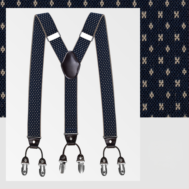 kaidvll Bretele tip Y pentru bărbați, cu 6 clipsuri, lungime reglabilă, bretele încrucișate, elastice puternice