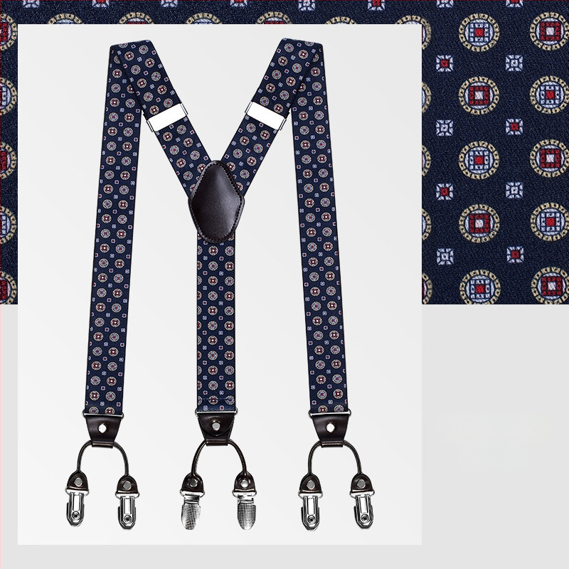 kaidvll Bretele tip Y pentru bărbați, cu 6 clipsuri, lungime reglabilă, bretele încrucișate, elastice puternice