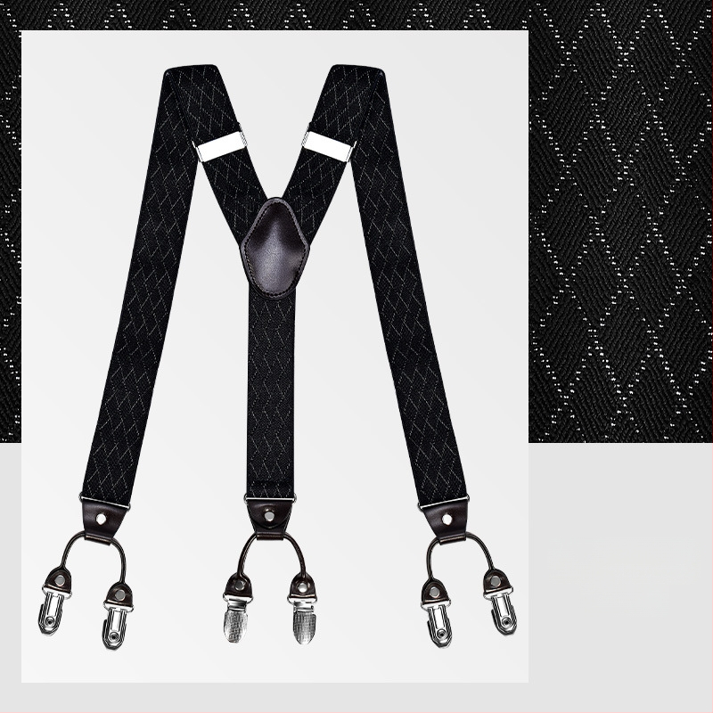 kaidvll Bretele tip Y pentru bărbați, cu 6 clipsuri, lungime reglabilă, bretele încrucișate, elastice puternice