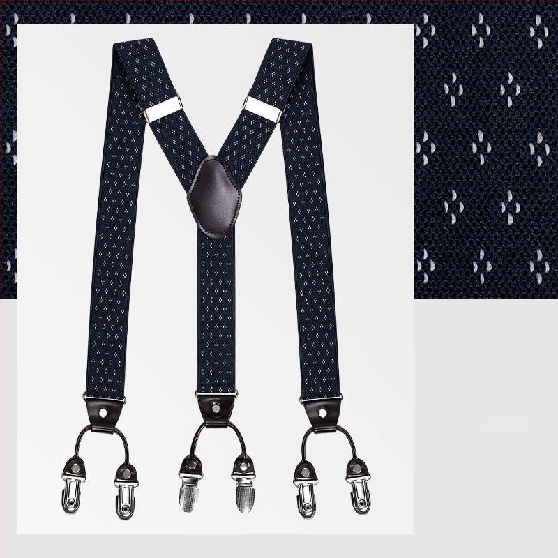 kaidvll Bretele tip Y pentru bărbați, cu 6 clipsuri, lungime reglabilă, bretele încrucișate, elastice puternice