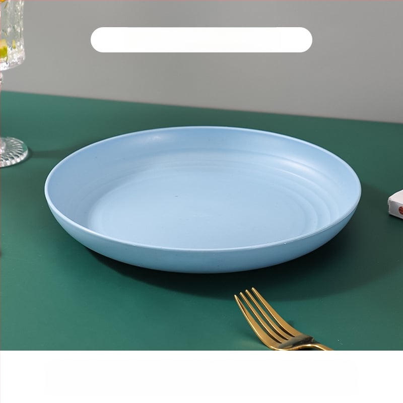 Nordic кръгли чинии от пшенична слама - комплект за дома, модерен стил и едноцветен дизайн; кръгли чинии с възможност за печат на лого и персонализация; неподходящи за микровълнова фурна.