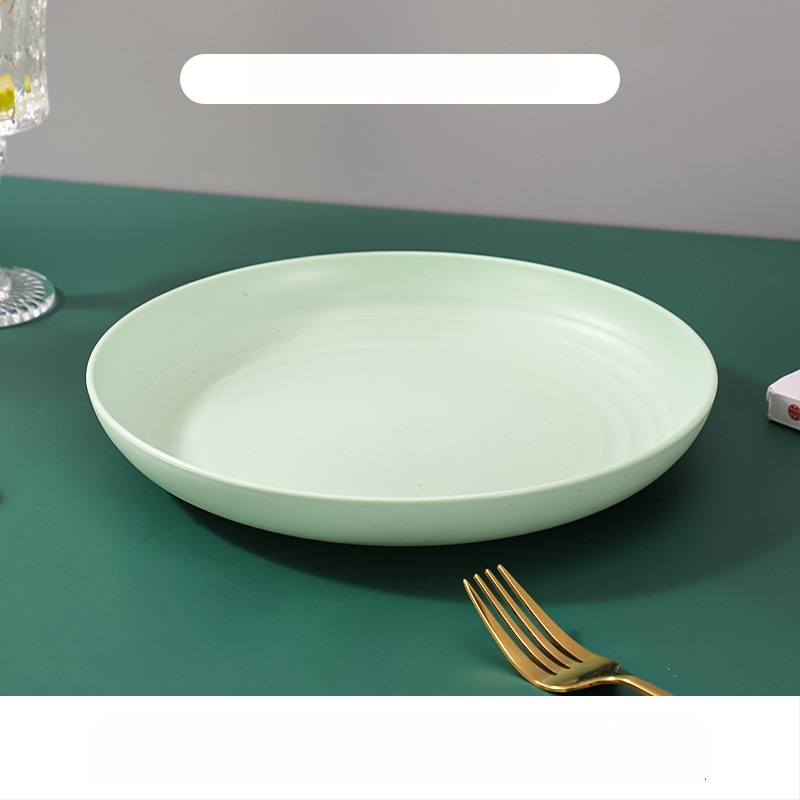 Nordic кръгли чинии от пшенична слама - комплект за дома, модерен стил и едноцветен дизайн; кръгли чинии с възможност за печат на лого и персонализация; неподходящи за микровълнова фурна.