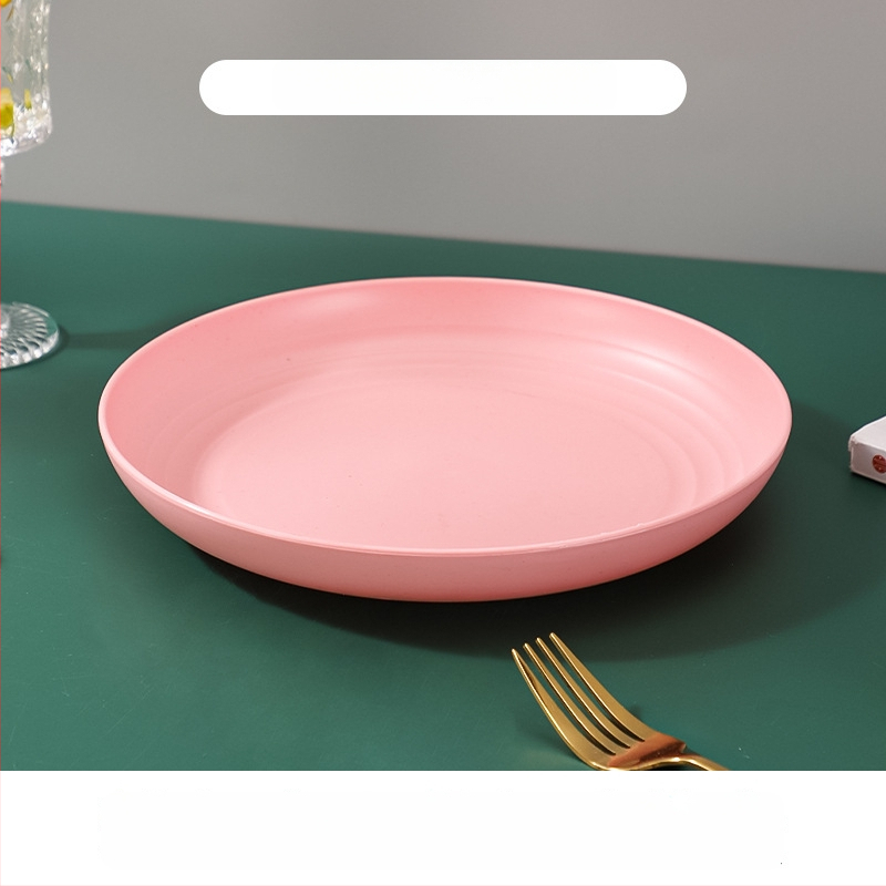 Nordic кръгли чинии от пшенична слама - комплект за дома, модерен стил и едноцветен дизайн; кръгли чинии с възможност за печат на лого и персонализация; неподходящи за микровълнова фурна.