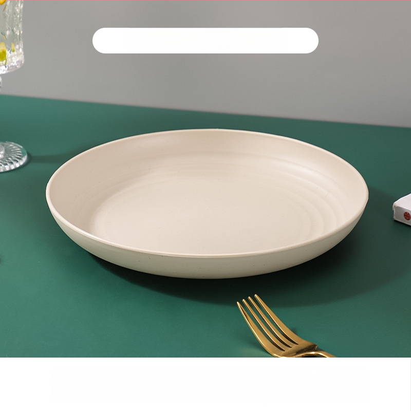 Nordic кръгли чинии от пшенична слама - комплект за дома, модерен стил и едноцветен дизайн; кръгли чинии с възможност за печат на лого и персонализация; неподходящи за микровълнова фурна.