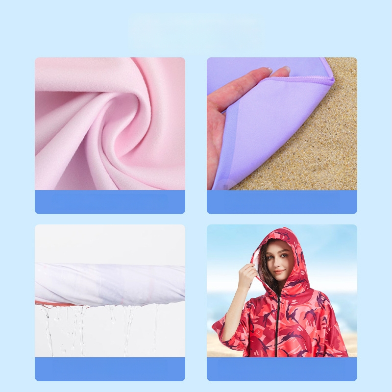 Mikropluošto kapučio pončo chalatas baseinui, greitai džiūsta, 150D siūlai, svoris 500 g ar daugiau, pritaikymas galimas