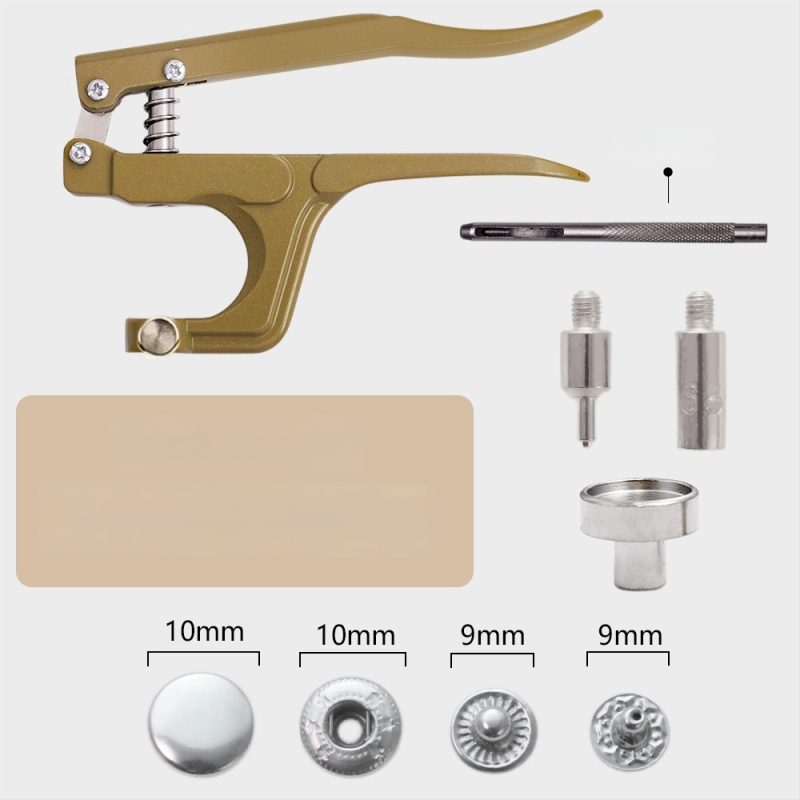 Комплект инструменти за монтиране на метална катарама с ръчни прес-клещи за облекло; Материал: метал; Структура: прес-клещи за метална катарама; Приложение: палта, дънки, шапки, чанти; Марка: Xinghe