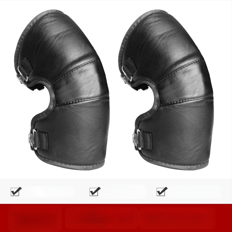 Унисекс наколенки за мотоциклет със вълнена подплата, ветроустойчива зимна защита за колоездене