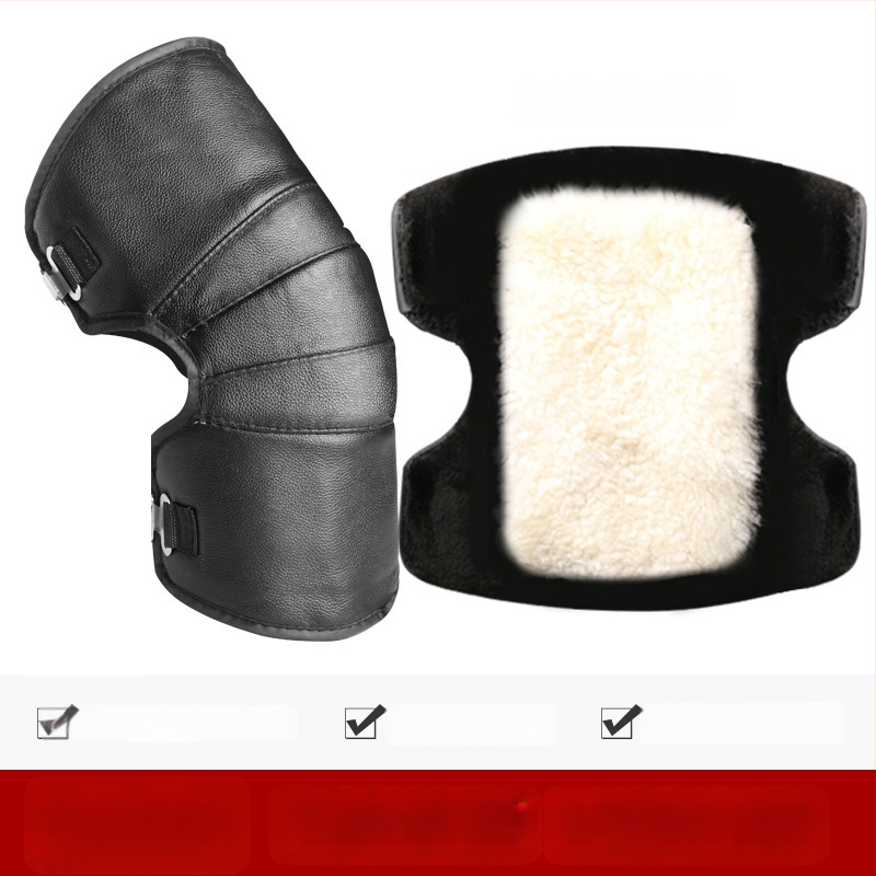 Унисекс наколенки за мотоциклет със вълнена подплата, ветроустойчива зимна защита за колоездене