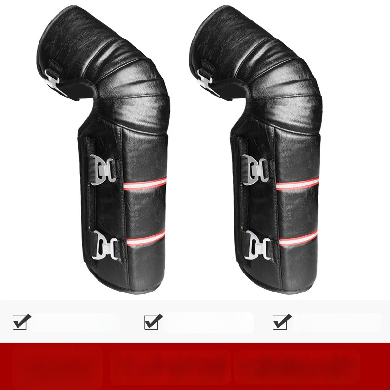 Унисекс наколенки за мотоциклет със вълнена подплата, ветроустойчива зимна защита за колоездене