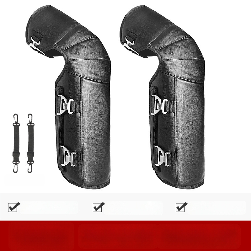 Унисекс наколенки за мотоциклет със вълнена подплата, ветроустойчива зимна защита за колоездене