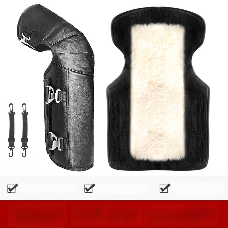 Унисекс наколенки за мотоциклет със вълнена подплата, ветроустойчива зимна защита за колоездене