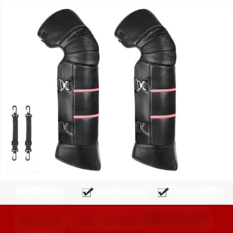 Унисекс наколенки за мотоциклет със вълнена подплата, ветроустойчива зимна защита за колоездене