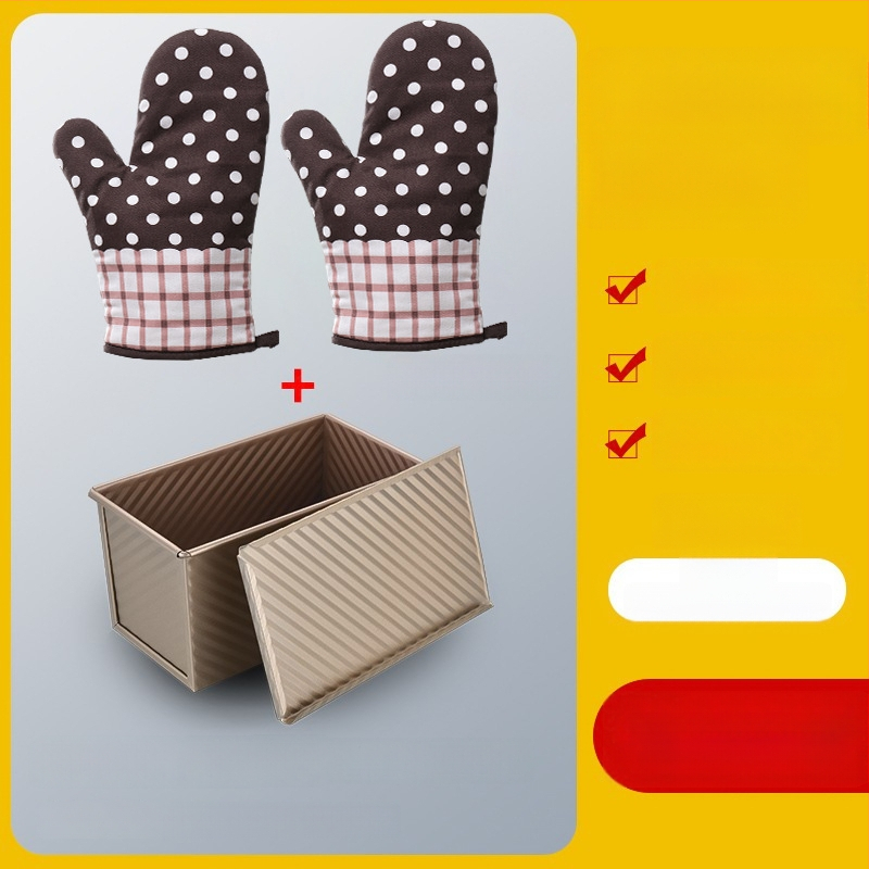 Ορθογώνια αντικολλητική φόρμα για ψωμί με καπάκι