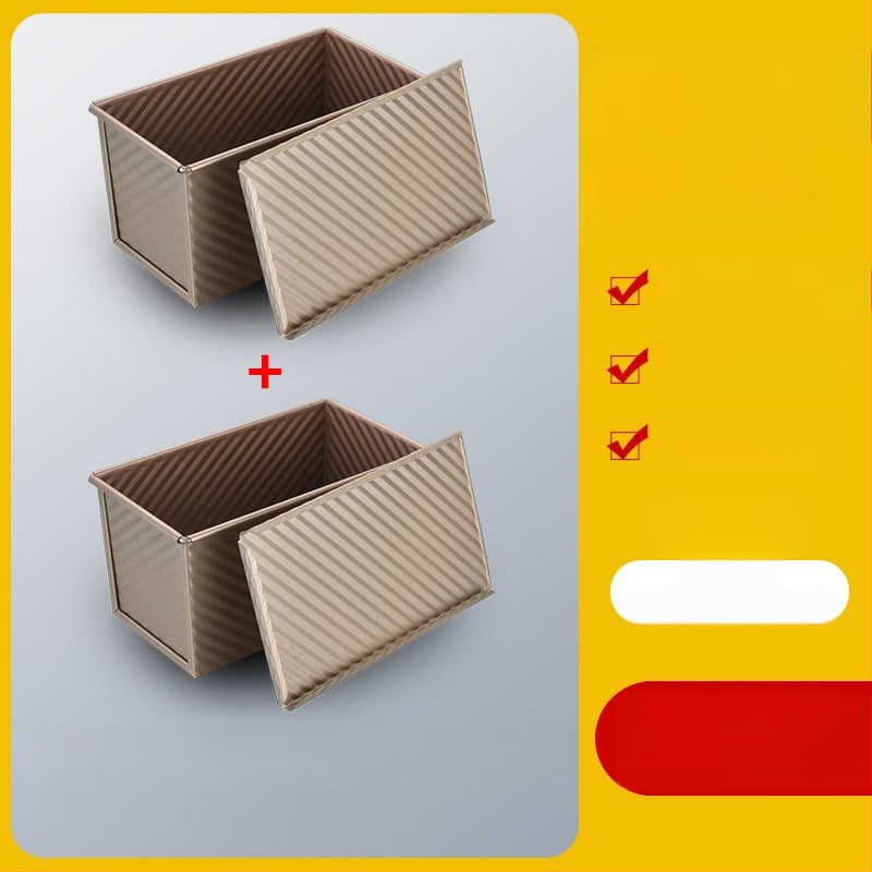 Ορθογώνια αντικολλητική φόρμα για ψωμί με καπάκι