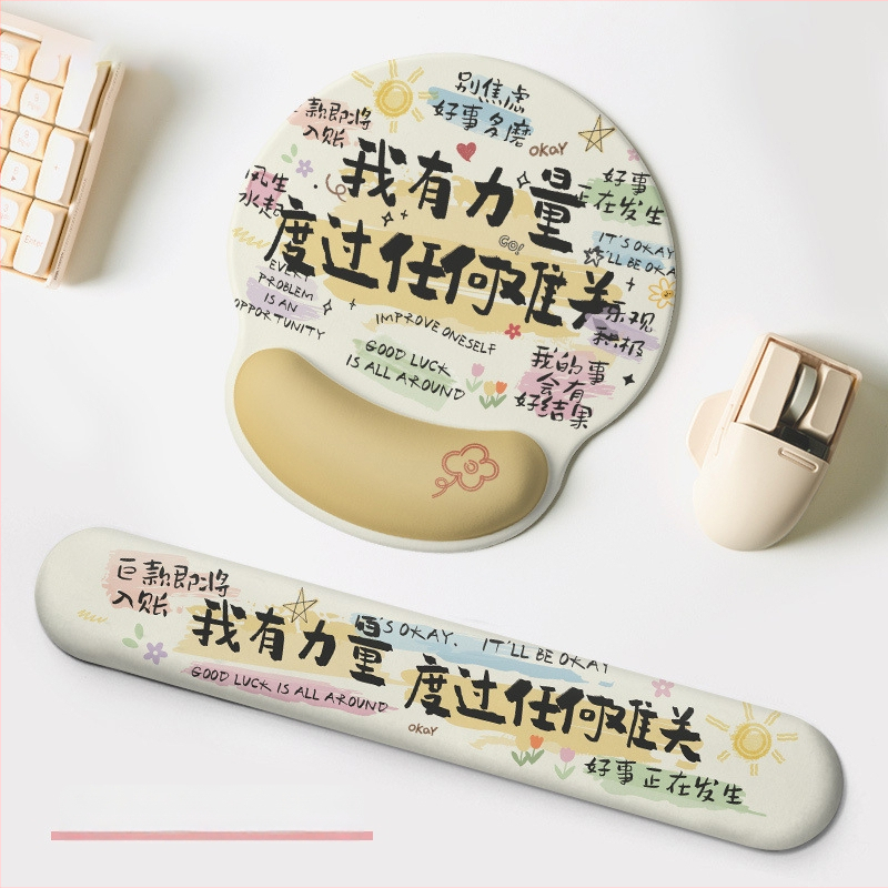 Podložak za zglob miša – protuklizni, otporan na habanje, gumeni materijal, model Letter, za ured